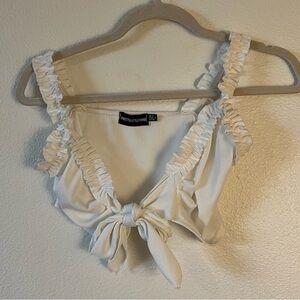 Pretty little thing white cropped tank top